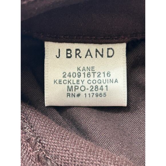 J Brand Kane Straight Fit Jean French Terry Burgundy Size 34 NWTs - Picture 8 of 13
